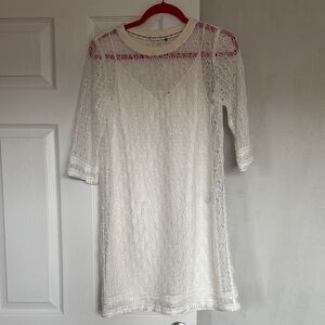 Vivienne Tam White Lace Mini Dress
